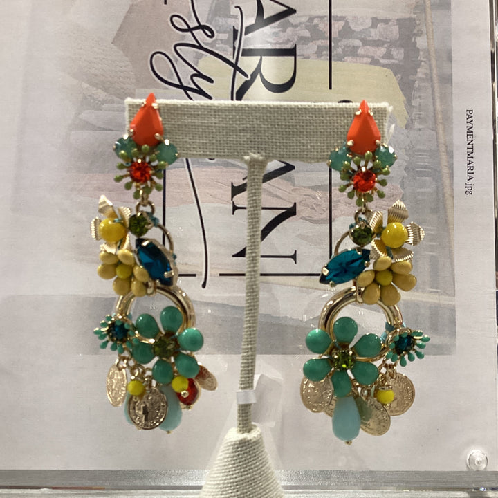 Earring- Crystal-mint - Marian Style Boutique