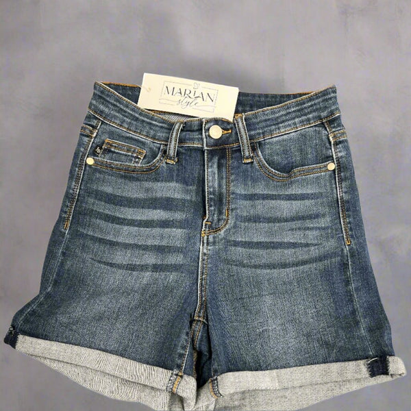Shorts-High-Waisted No destroy cuffed shorts - Marian Style Boutique