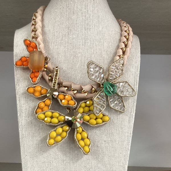 Necklace- Beaded Floral Motifs - Marian Style Boutique