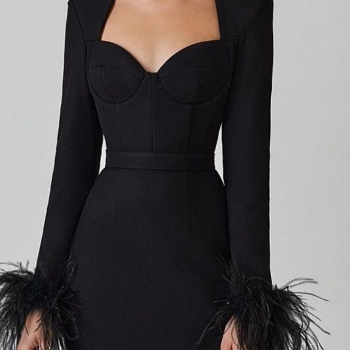 Long-Sleeved Bandage Dress - Marian Style Boutique