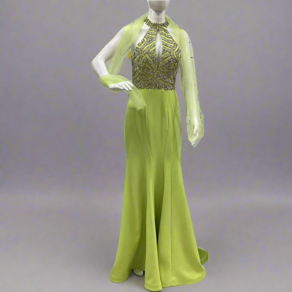 green apple maxi dress