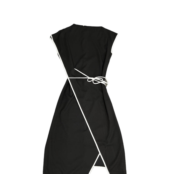 Dress- full black dress with a white outlined lines - Marian Style Boutique