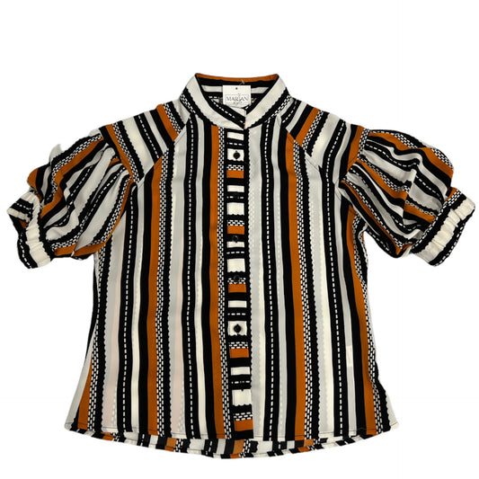 Blouse - Colorblock stripe print blouse