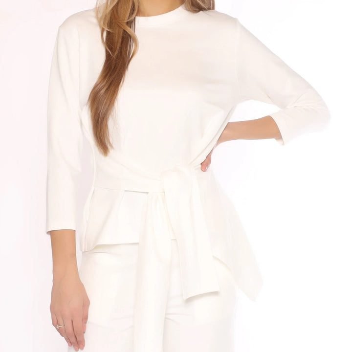 White tie shirt Pant Extra - Marian Style Boutique