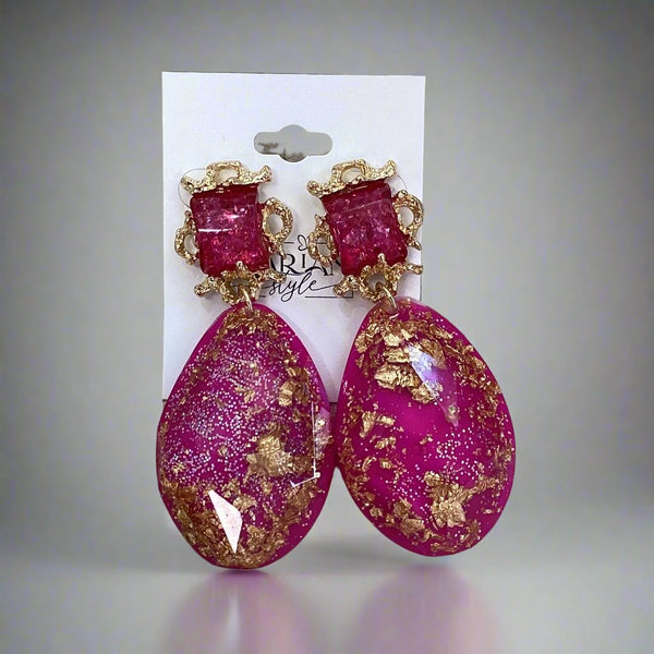 Marian Style Fashion Geometric Water Drop Acrylic Earrings - Marian Style Boutique