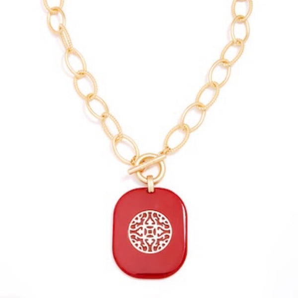 HEATHER LINKS PENDANT COLLAR NECKLACE - Marian Style Boutique