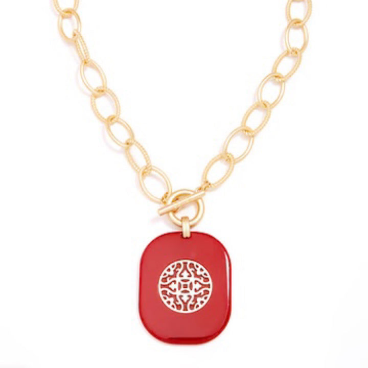 HEATHER LINKS PENDANT COLLAR NECKLACE - Marian Style Boutique