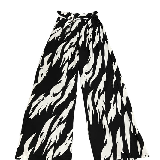 Pants- white and black stripes  cuffed  long with belt