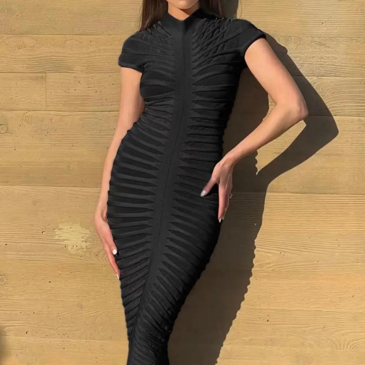 Dress-Chic Knit Dress - Slim Fit Summer Elegance - Marian Style Boutique