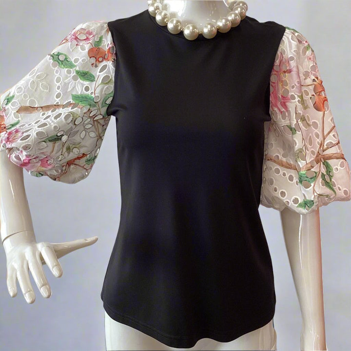 Blk and Flower Sides - Marian Style Boutique