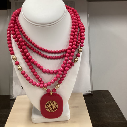 Necklace - hot pink