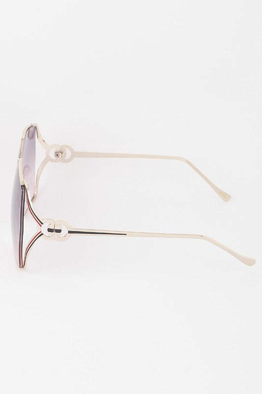 Luxury Stripe Geometric Sunglasses - Marian Style Boutique
