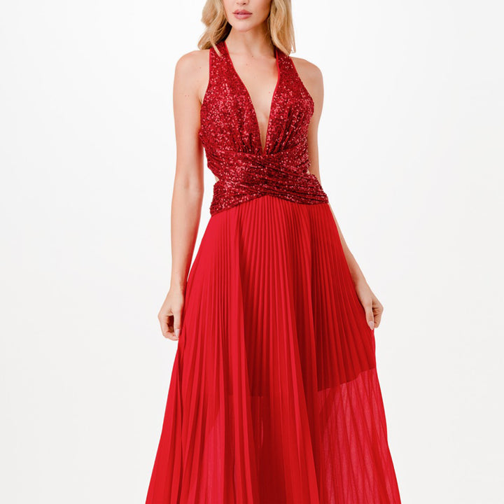 Formal Evening Dress - Sequins detail maxi dress - Marian Style Boutique