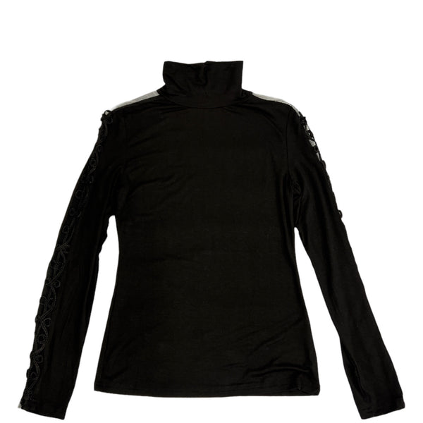 Lace-Mesh Black Detailed Turtle - Marian Style Boutique