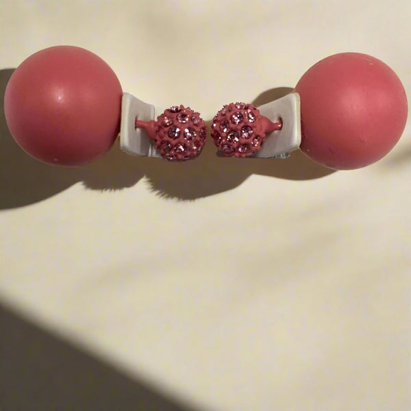 Two piece earring w/fireball back - pink - Marian Style Boutique
