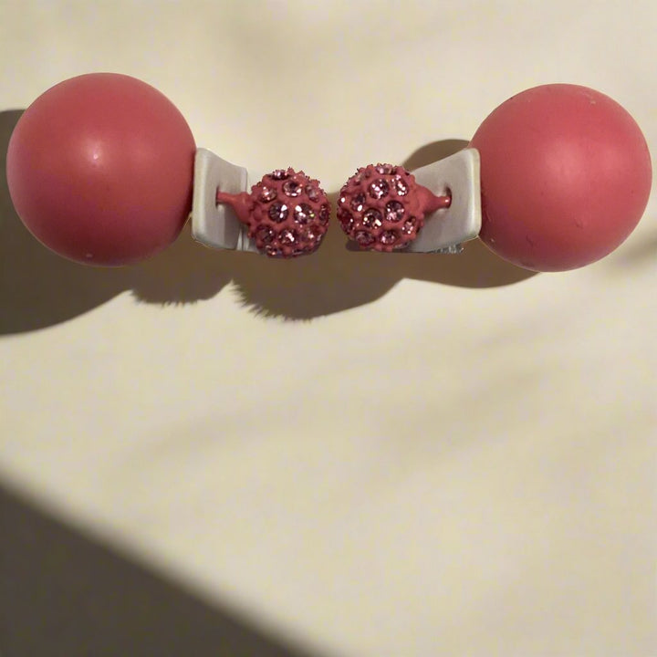 Two piece earring w/fireball back - pink - Marian Style Boutique