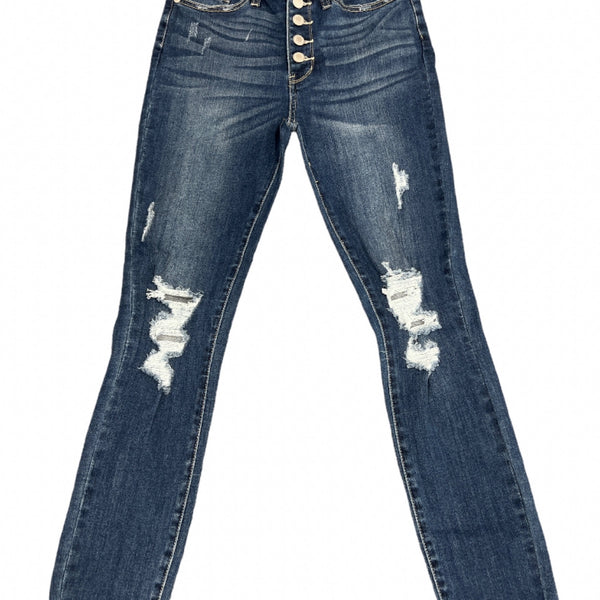 Jeans-Hi-Rise Button Fly Cuffed Skinny - Marian Style Boutique