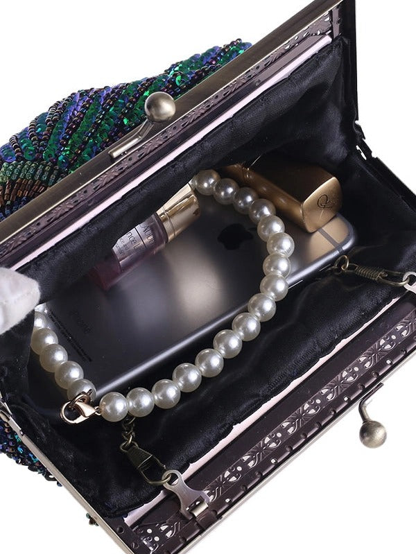 Urban Geometric Sequined Makeup Bag Handbag - Marian Style Boutique