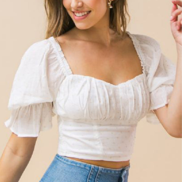 Blouses - A women top featuring sweetheart neckline - Marian Style Boutique