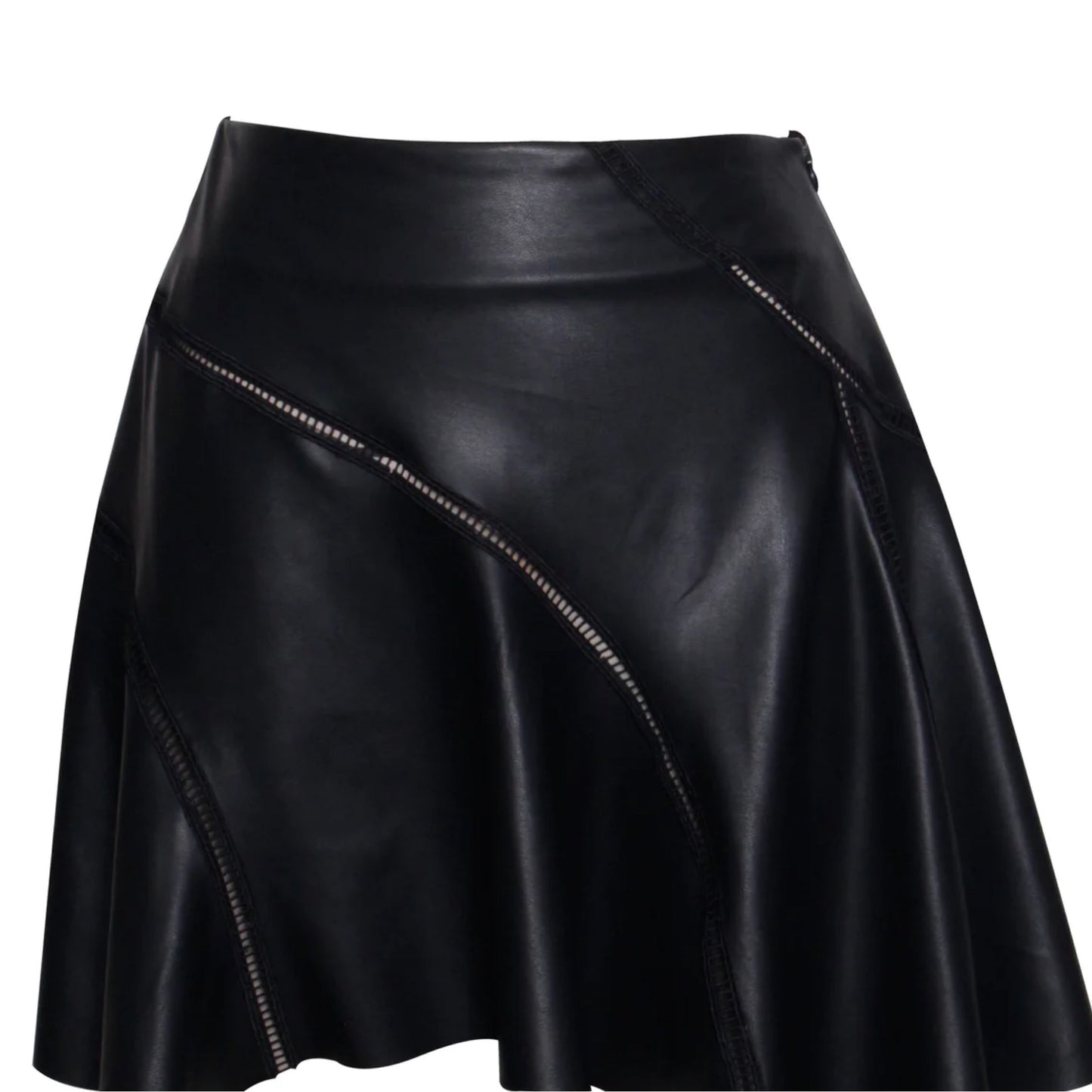 Mariah black vegan leather mini skirt