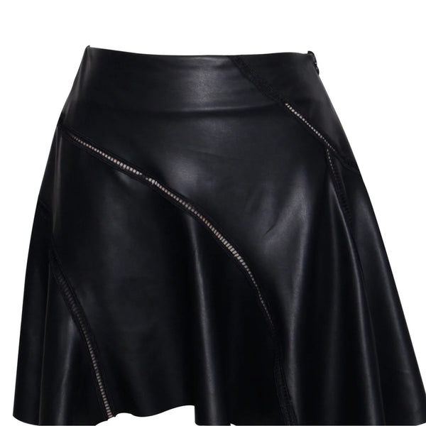 Mariah black vegan leather mini skirt - Marian Style Boutique