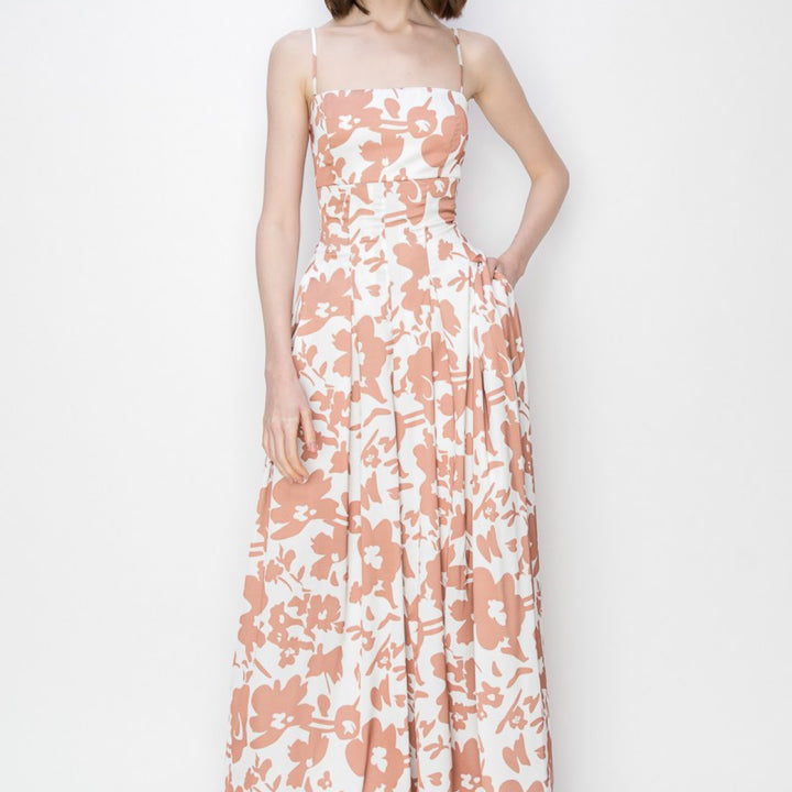 Sleeveless Floral Print Wide Pants Jumpsuit - Marian Style Boutique