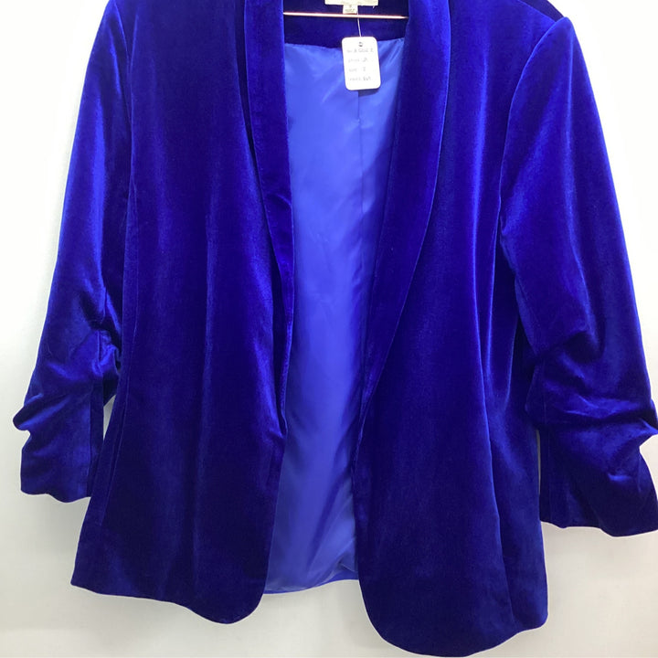 Jacket- Royal Blue Blazer with Pockets - Marian Style Boutique