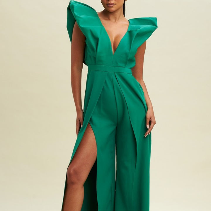 Marian Style Jumpsuits - Puff Shoulder Jumpsuit - Marian Style Boutique