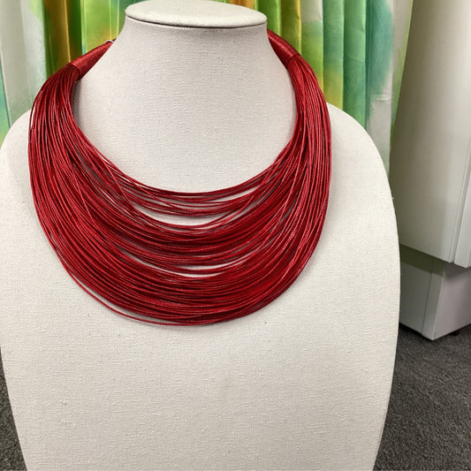 Necklace- Red Layered Rope Collar