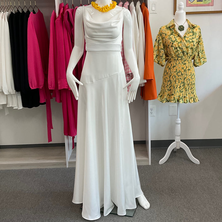 Satin split hem gown - Marian Style Boutique
