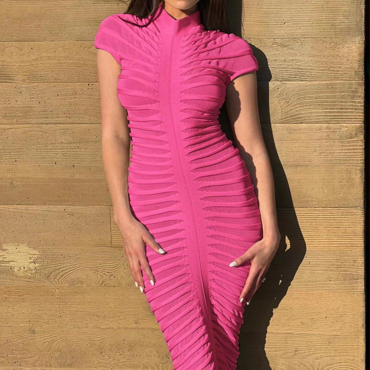 Dress-Chic Knit Dress - Slim Fit Summer Elegance - Marian Style Boutique