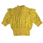 Blouse - Yellow blouse with elastic waist