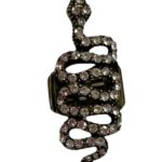 Ring - Black snake with diamonds