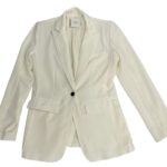 Jacket- white  one button up  styled professional