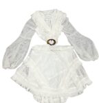 attach Dress- white crochet lace back dress