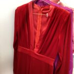 Jumpsuit- Red Long Sleeve Velvet