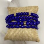Blue-Mixed beaded layered bracelet