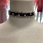 Black-Choker with Pearl Accents