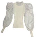 Blouse - long sleeve sweater blouse white