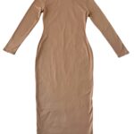 Dress- Taupe turtleneck long sleeved