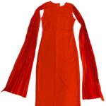Dress- orange long sleeved long cut dress