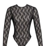 Maisie black lace long sleeve bodysuit