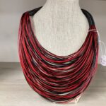 Necklace- Red/Black Layered Rope Collar