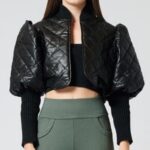 Quilted Puff Jacket with Ribbed Sleeve